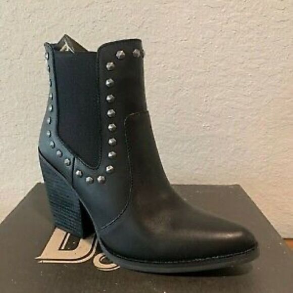 Dingo Stay Sassy Western Booties Women's Studded Ankle Leather Boots Black - Picture 6 of 8